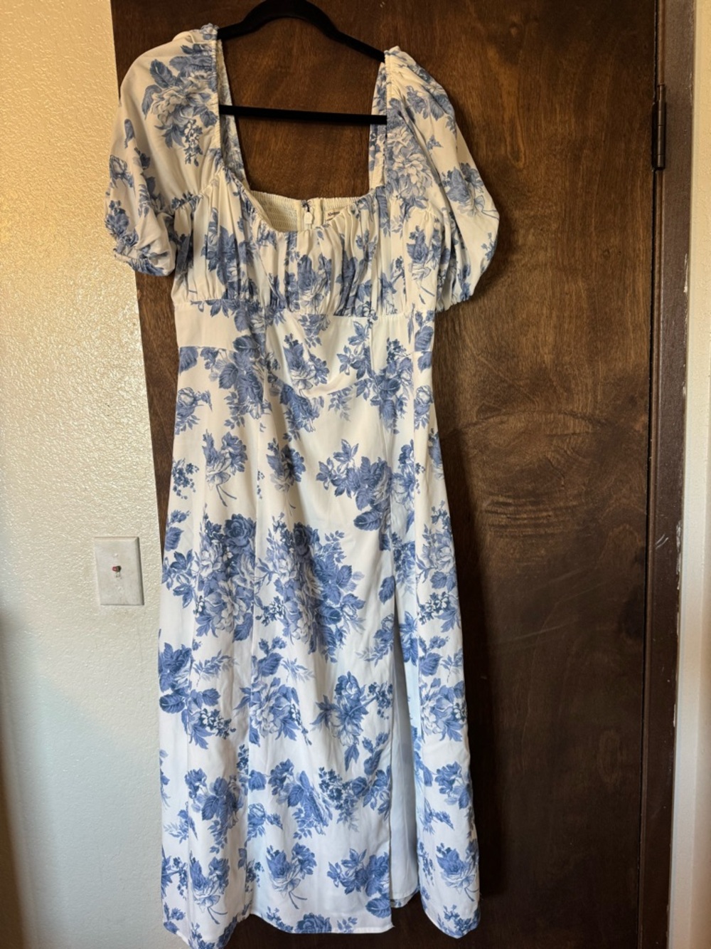 Abercrombie & Fitch White Dress with Blue Floral Print